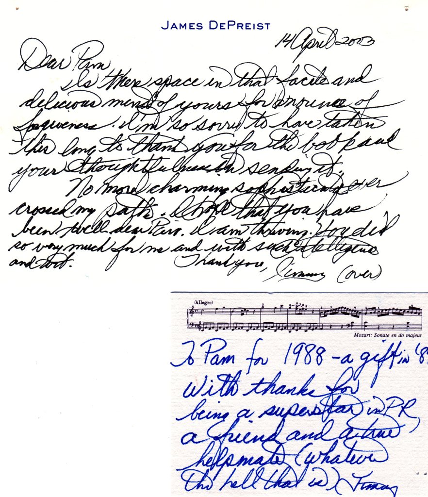 DePreist thank you letter